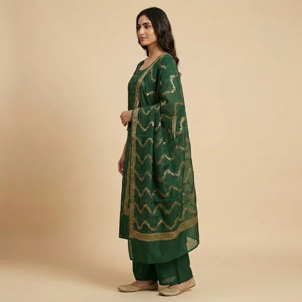 Bottle_Green_Banarasi_Katan_Unstitch_Suit_For_Women