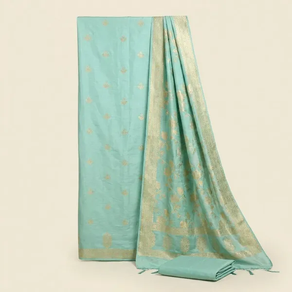 Green_Chinya_silk_Unstitch_Suit_For_Women