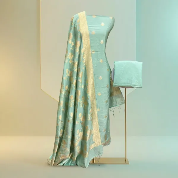 Green_Chinya_silk_Unstitch_Suit_For_Women