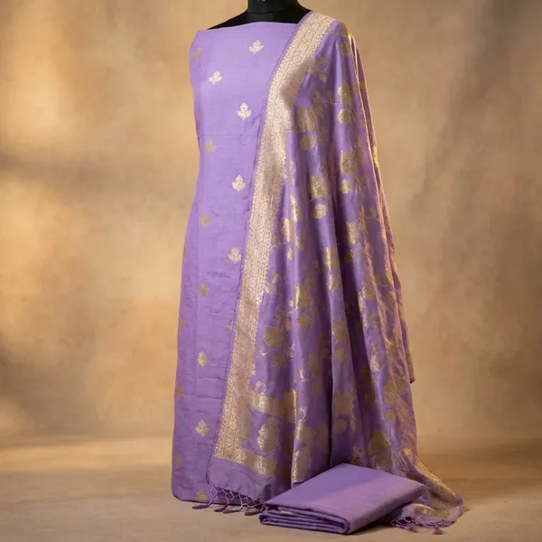 Lavender_Chinya_silk_Unstitch_Suit_For_Women