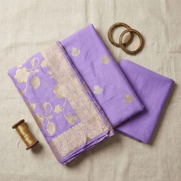 Lavender_Chinya_silk_Unstitch_Suit_For_Women