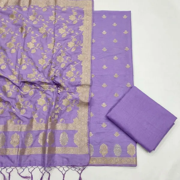 Lavender_Chinya_silk_Unstitch_Suit_For_Women
