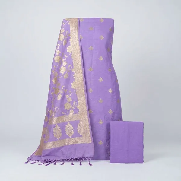 Lavender_Chinya_silk_Unstitch_Suit_For_Women