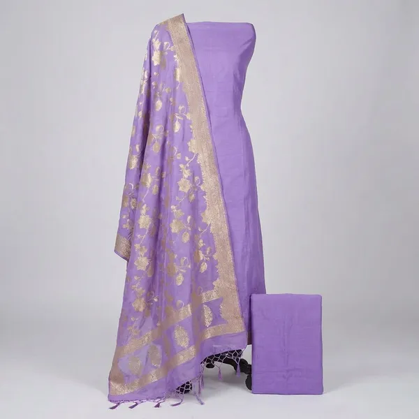 Lavender_Chinya_silk_Unstitch_Suit_For_Women