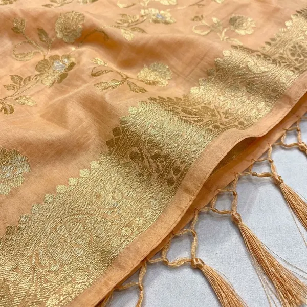 Peach_Chinya_silk_Unstitch_Suit_For_Women