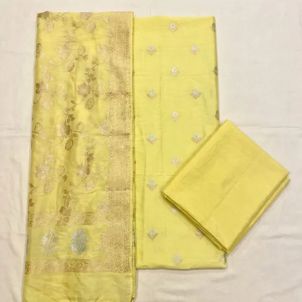 White_Chinya_silk_Unstitch_Suit_For_Women