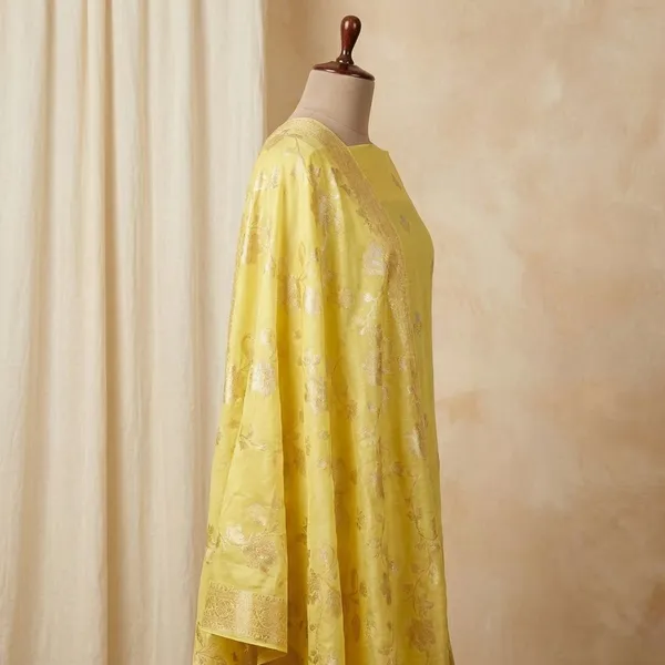 Yellow_Chinya_silk_Unstitch_Suit_For_Women