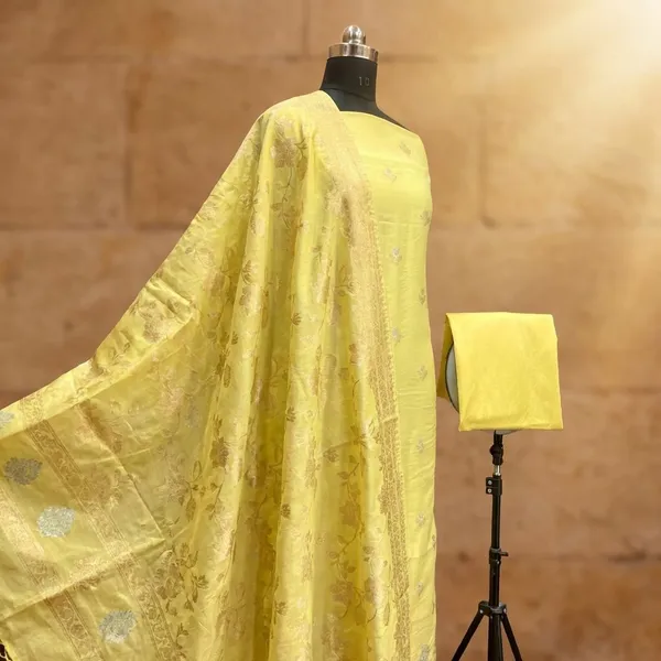 Yellow_Chinya_silk_Unstitch_Suit_For_Women