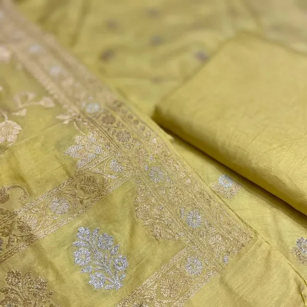Yellow_Chinya_silk_Unstitch_Suit_For_Women