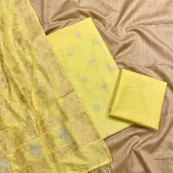 Yellow_Chinya_silk_Unstitch_Suit_For_Women