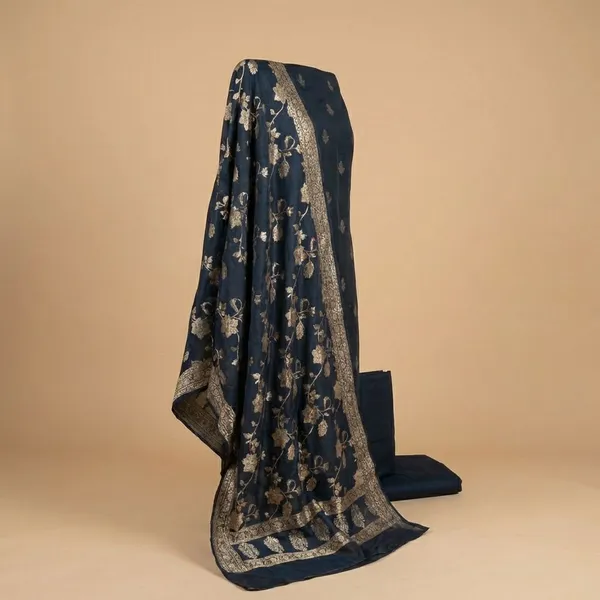 Black_Chinya_silk_Unstitch_Suit_For_Women