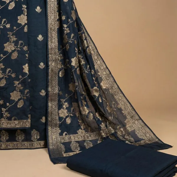 Black_Chinya_silk_Unstitch_Suit_For_Women