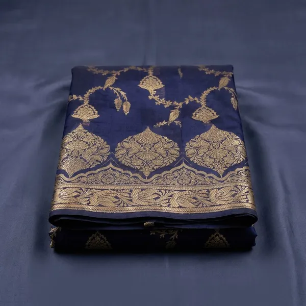 Navy_Blue__Semi_silk_Unstitch_Suit_For_Women