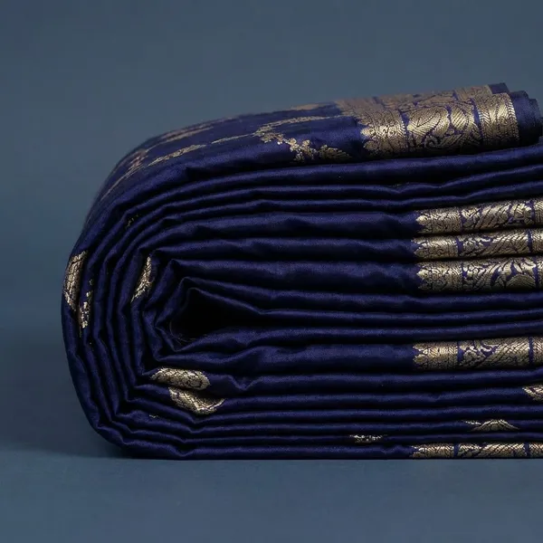 Navy_Blue__Semi_silk_Unstitch_Suit_For_Women