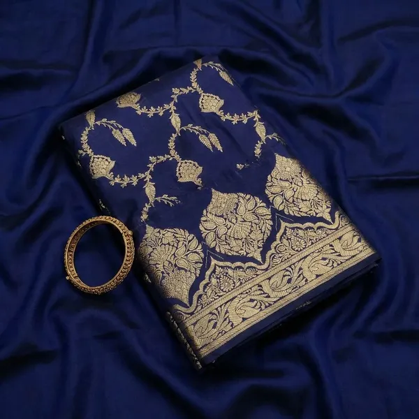 Navy_Blue__Semi_silk_Unstitch_Suit_For_Women
