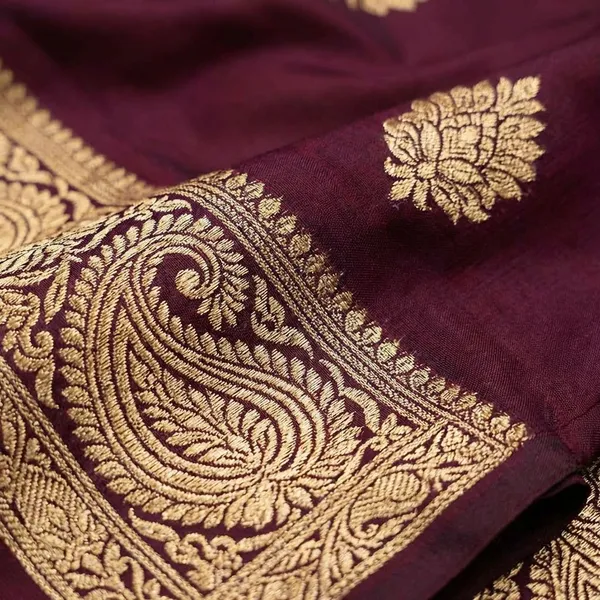 Wine__Semi_silk_Unstitch_Suit_For_Women