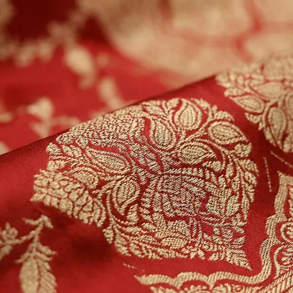 Red_Semi_silk_Unstitch_Suit_For_Women