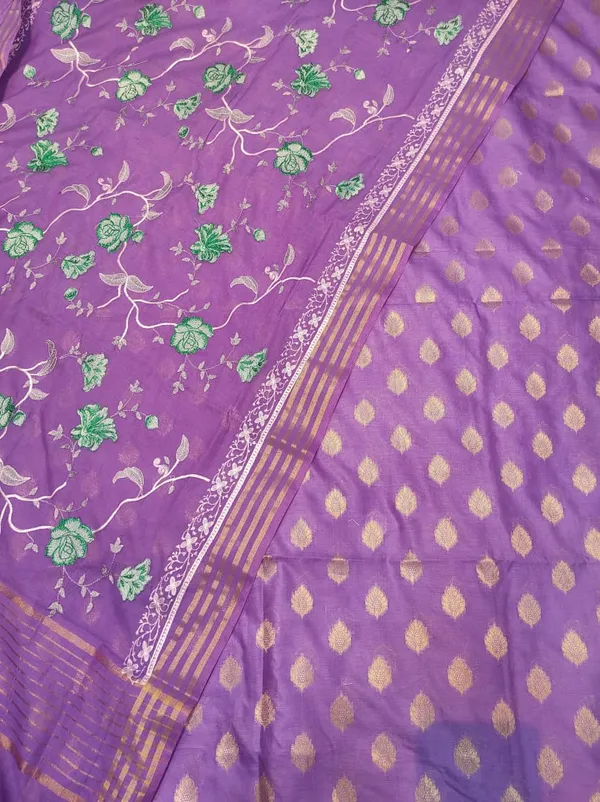 Purple_Banarasi_Pure_Cotton_Unstitch_Suit_For_Women