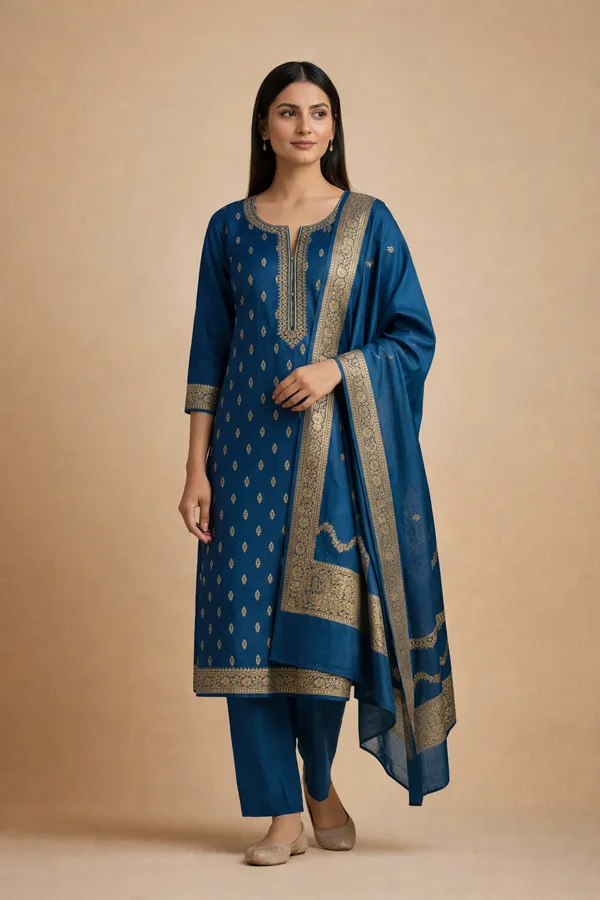 Royal_Blue_Banarasi_Katan_Unstitch_Suit_For_Women