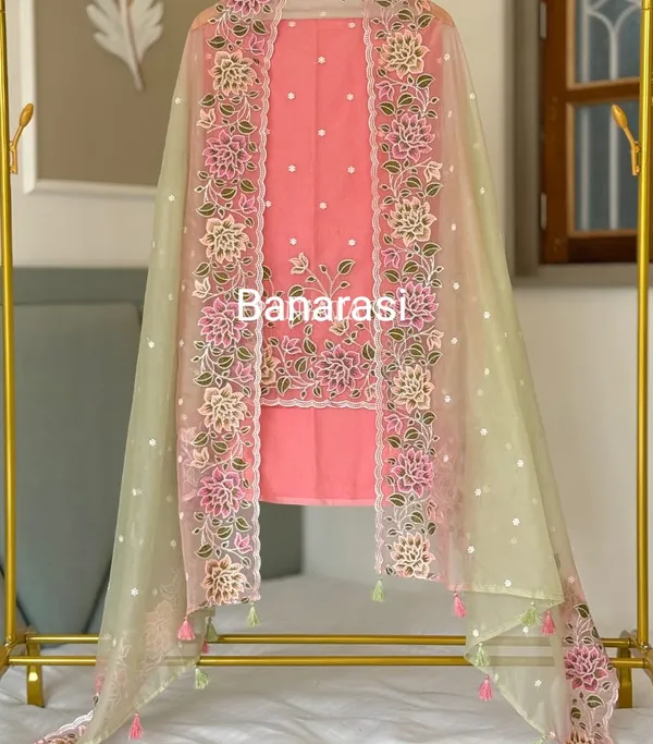 Pink_Banarasi_Unstitch_Suit_Organza_Embroidery_For_Women