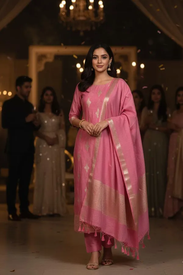 Pink_Banarasi_Lilen_Unstitch_Suit_For_Women