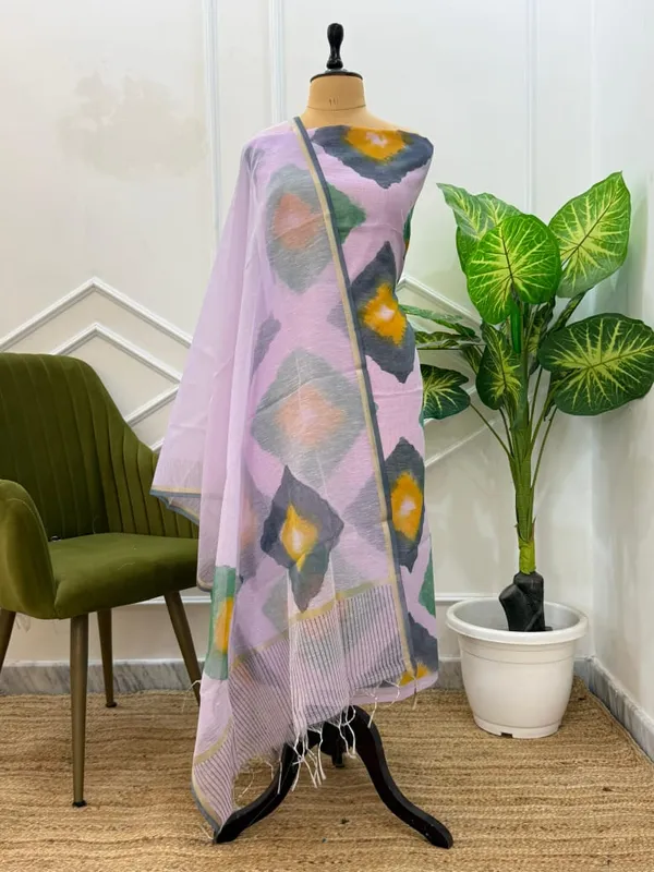 Lavender_Banarasi_Lilen_Unstitch_Suit_For_Women