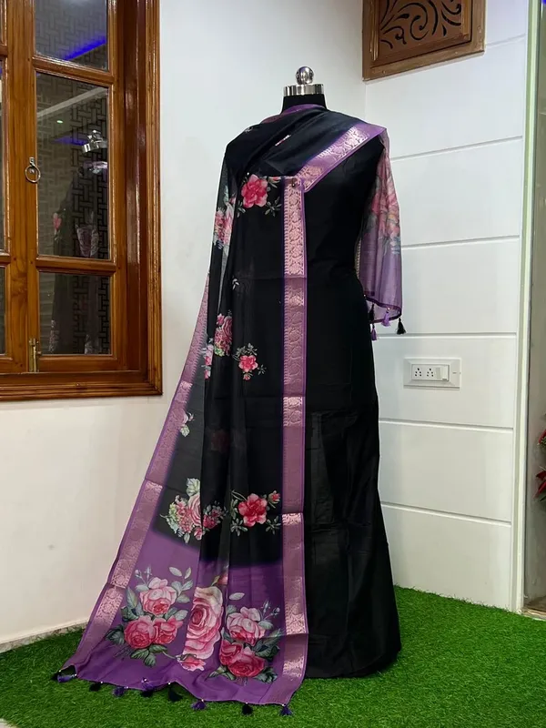 Russian_Black_silk_suit_for_Women_