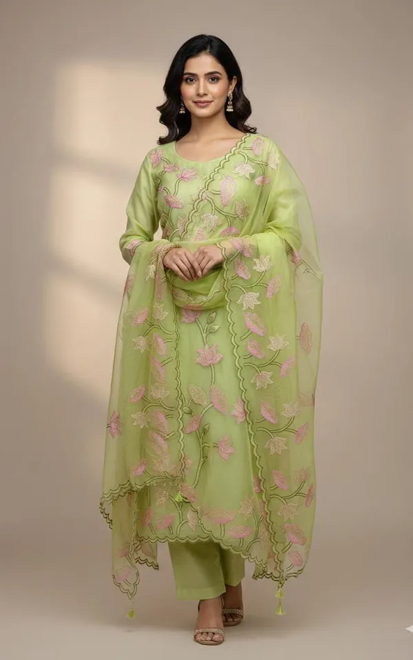Green_Varanasi_Organza_Unstitch_Suit_For_Women