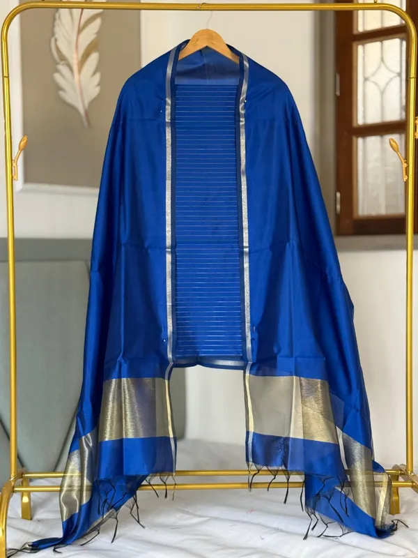 Royal_Blue_Banarsi_Unstitch_Suit_Zari_Strip_Unstitch_Suit_For_Women