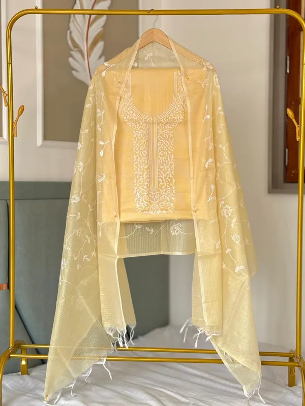 Peach_Pure_Mercerised_Kota_Check_Embroidery_For_Women