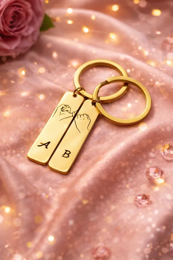 Personalised_Pinky_Promise_Couple_Keychain24K_Gold_Finish_For_Couple