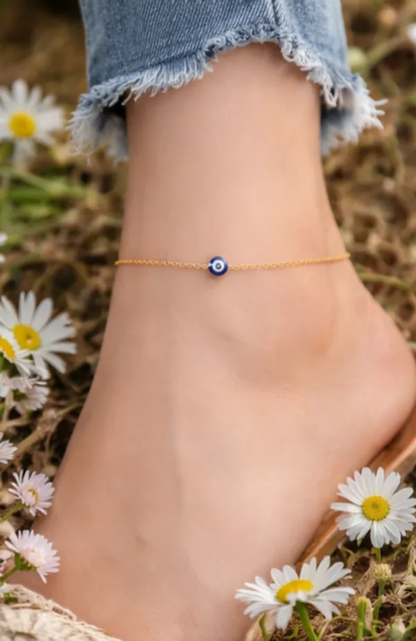 Gold_Personalized_Name_Necklace_|_Evil_Eye_Protection_Anklet_For_Women_(Pack_Of_2)