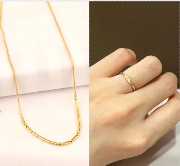 Gold__Personalized_Name_Ring_|_Morse_Code_Necklace_For_Women_(Pack_Of_2)