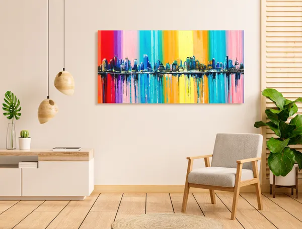 Multicolor_Urban_Art_Canvas_Painting_Ready_To_Hang_Wooden_Framed_Painting_For_Home_Decor