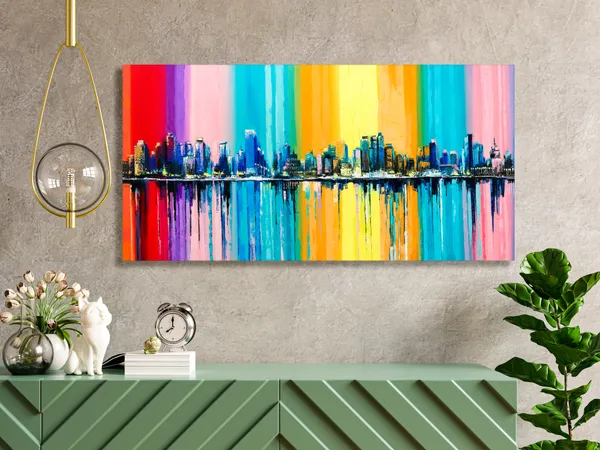 Multicolor_Urban_Art_Canvas_Painting_Ready_To_Hang_Wooden_Framed_Painting_For_Home_Decor