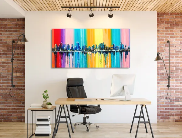 Multicolor_Urban_Art_Canvas_Painting_Ready_To_Hang_Wooden_Framed_Painting_For_Home_Decor