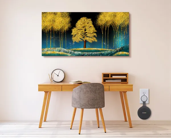 Multicolor_Golden_Abstract_Canvas_Painting_Ready_To_Hang_Wooden_Framed_Painting_For_Home_Decor