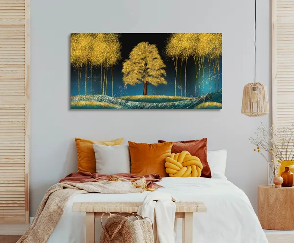 Multicolor_Golden_Abstract_Canvas_Painting_Ready_To_Hang_Wooden_Framed_Painting_For_Home_Decor