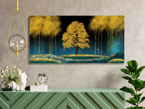 Multicolor_Golden_Abstract_Canvas_Painting_Ready_To_Hang_Wooden_Framed_Painting_For_Home_Decor