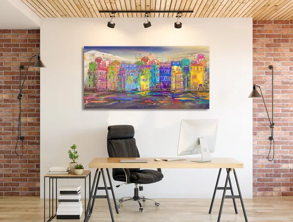 Multicolor_Urban_Art_Canvas_Painting_Ready_To_Hang_Wooden_Framed_Painting_For_Home_Decor