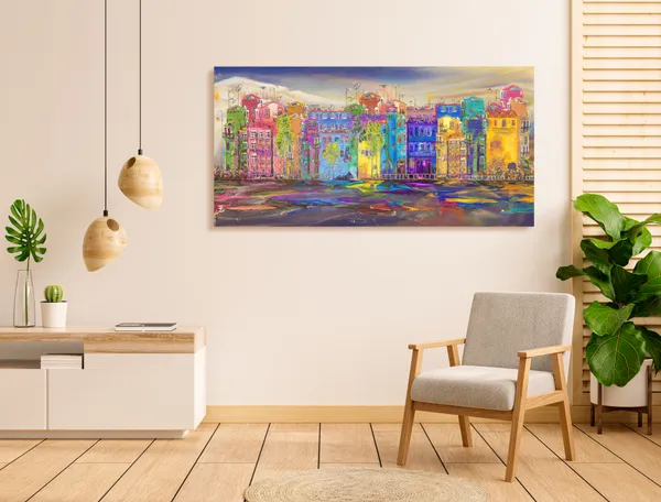 Multicolor_Urban_Art_Canvas_Painting_Ready_To_Hang_Wooden_Framed_Painting_For_Home_Decor