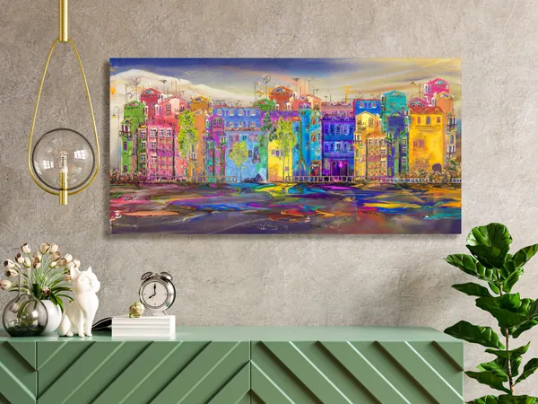 Multicolor_Urban_Art_Canvas_Painting_Ready_To_Hang_Wooden_Framed_Painting_For_Home_Decor