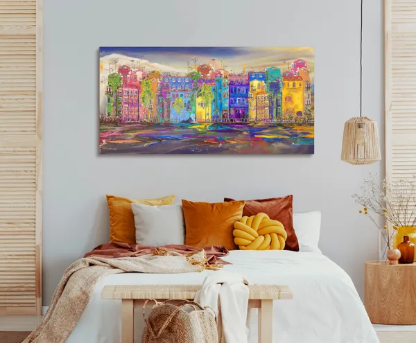 Multicolor_Urban_Art_Canvas_Painting_Ready_To_Hang_Wooden_Framed_Painting_For_Home_Decor