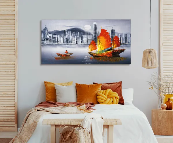 Multicolor_Modern_Art_Canvas_Painting_Ready_To_Hang_Wooden_Framed_Painting_For_Home_Decor