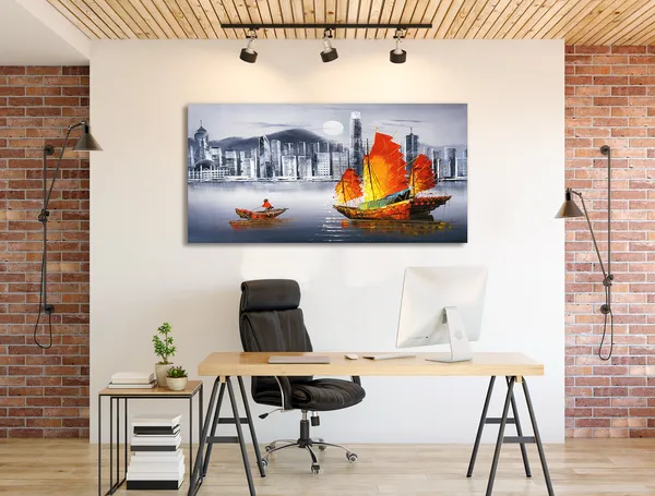 Multicolor_Modern_Art_Canvas_Painting_Ready_To_Hang_Wooden_Framed_Painting_For_Home_Decor