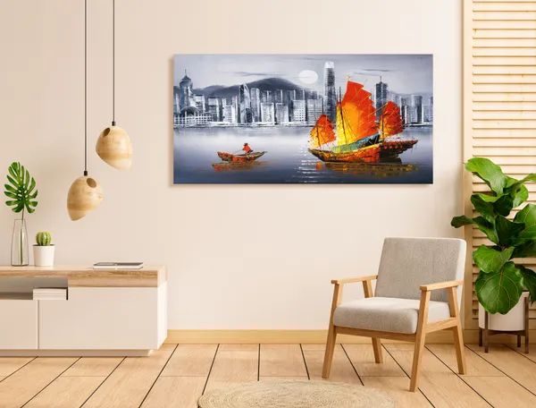 Multicolor_Modern_Art_Canvas_Painting_Ready_To_Hang_Wooden_Framed_Painting_For_Home_Decor