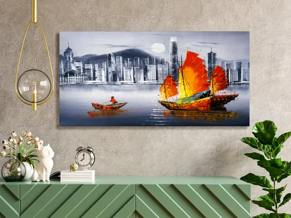 Multicolor_Modern_Art_Canvas_Painting_Ready_To_Hang_Wooden_Framed_Painting_For_Home_Decor