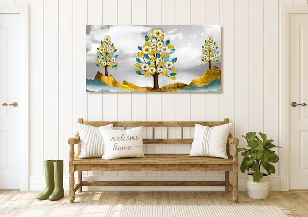 Multicolor_Golden_Abstract_Canvas_Painting_Ready_To_Hang_Wooden_Framed_Painting_For_Home_Decor