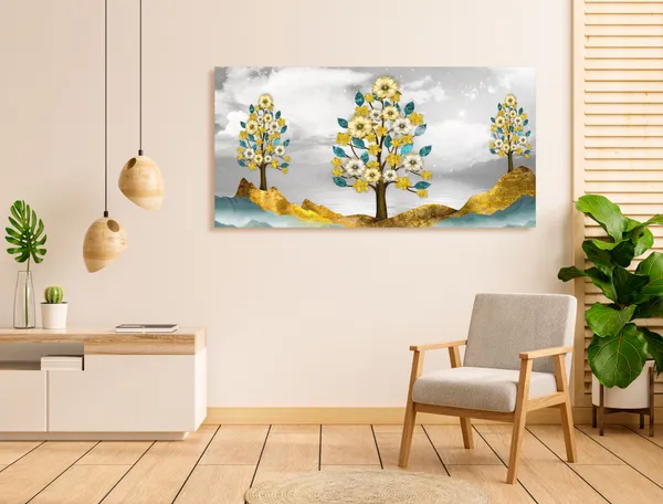 Multicolor_Golden_Abstract_Canvas_Painting_Ready_To_Hang_Wooden_Framed_Painting_For_Home_Decor