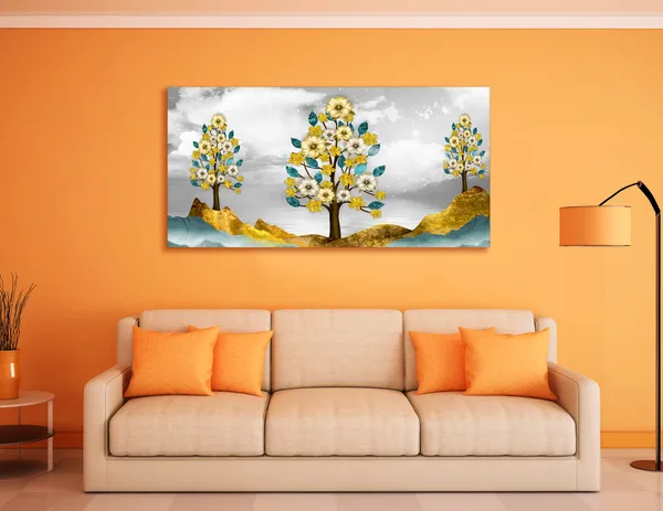 Multicolor_Golden_Abstract_Canvas_Painting_Ready_To_Hang_Wooden_Framed_Painting_For_Home_Decor